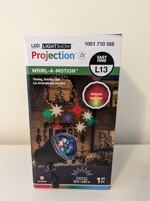 Gemmy Christmas LED Projection-Whirl-A-Motion- Multicolor Stars Stake Light
