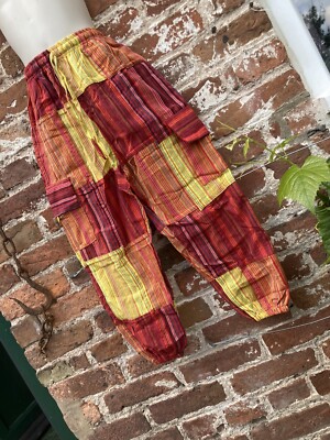 childrens Patchwork harem pants trousers hippie/boho/alternative 7-8 years