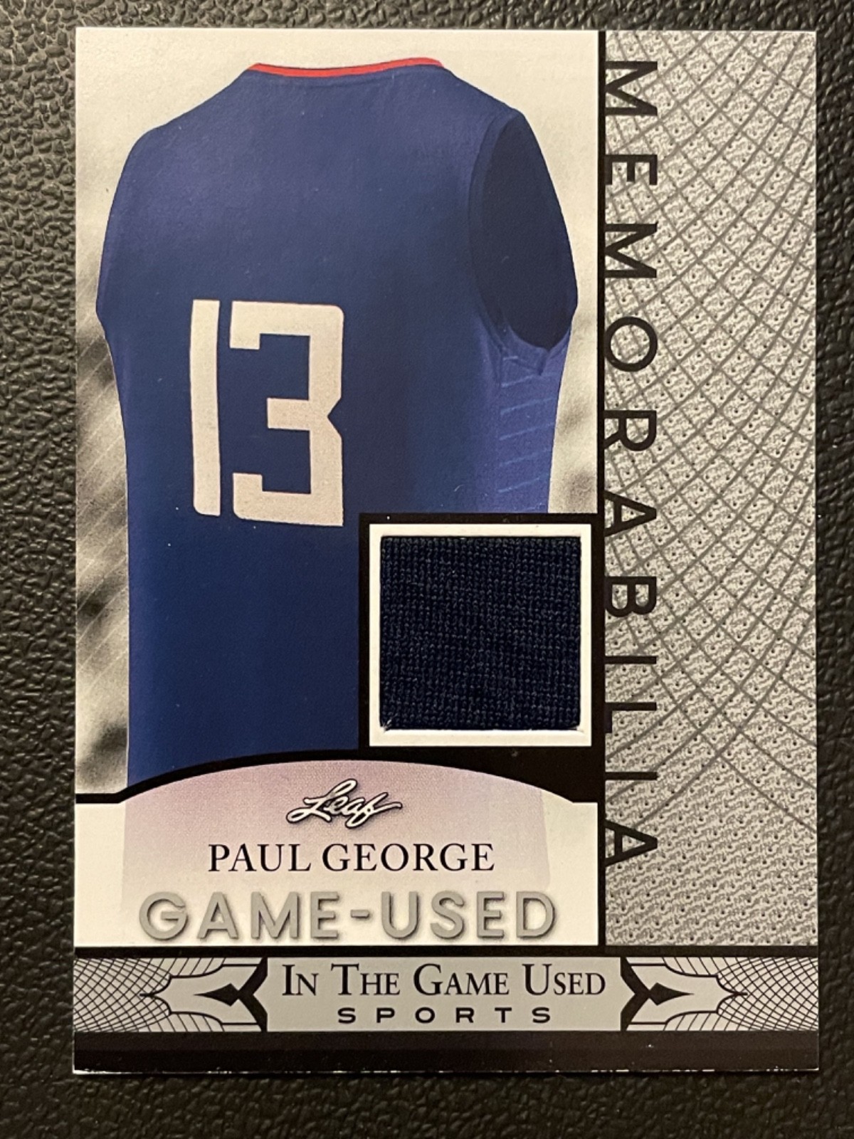 2024 Leaf In The Game Used Memorabilia Silver Paul George Jersey