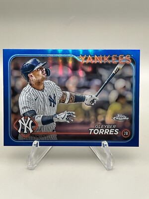 2024 Topps Chrome GLEYBER TORRES #280 True Blue Refractor /150 NY Yankees