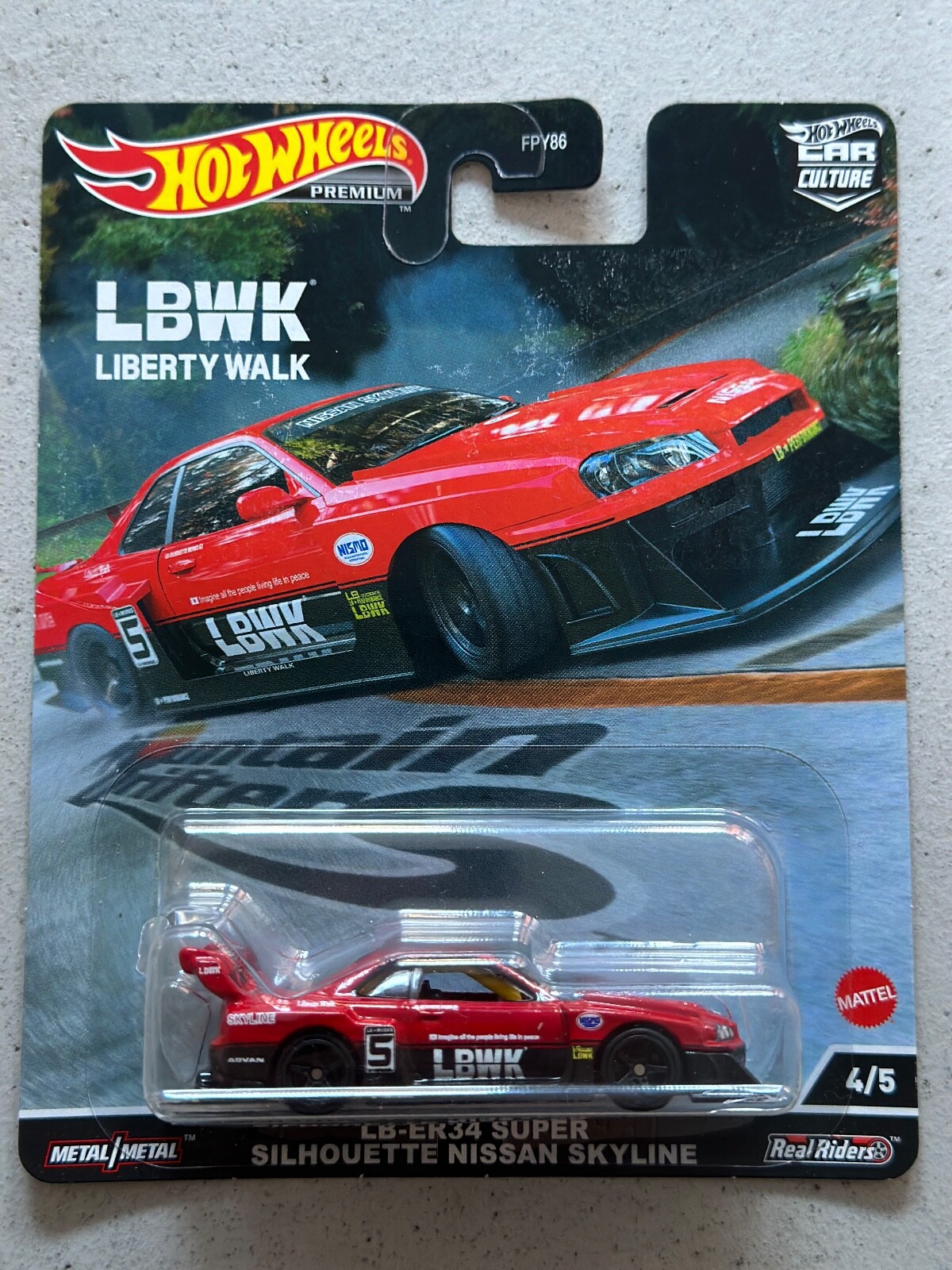 HOT WHEEL ホットウィール プレミアム スカイライン LBWK Hot Wheels Premium LB-ER34 SUPER SILHOUETTE NISSAN SKYLINE