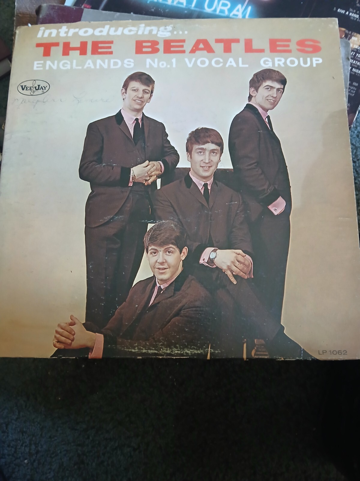 Introducing The Beatles  1964 Vee-Jay Records  Rare Mono VJLP1062 Column Back