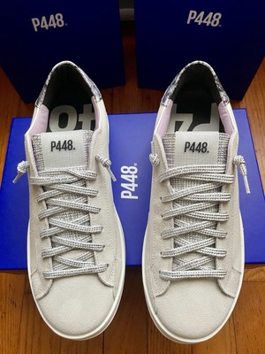 Womens P448 Size 40 EU White/Lilac  You Can Surf Later  John Sneaker 