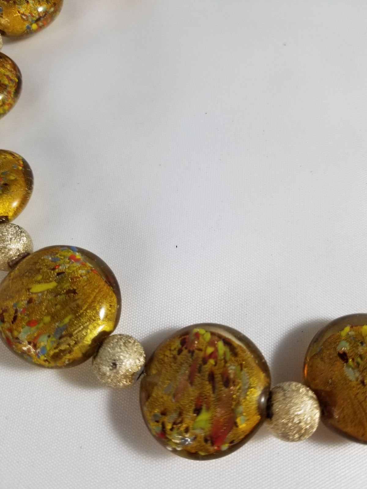 Vintage Premier Design Yellow Glass Bead Necklace