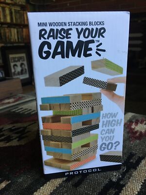New ~ Protocol Mini Wooden Stacking Blocks Game Raise Your Game Fast Free SHIP!!