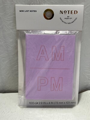 NEW Noted By Post It Planner Mini List Notes 100 Notes AM/PM