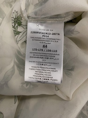 Pre-owned Giambattista Valli $1680  Woman Ivory Vine Print Silk Blouse Size It44 Us8 In White