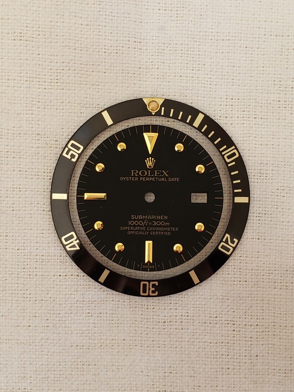 ROLEX SUBMARINER ORIGINAL GOLD NIPPLE DIAL W/MATCHING BEZEL INSERT RARE