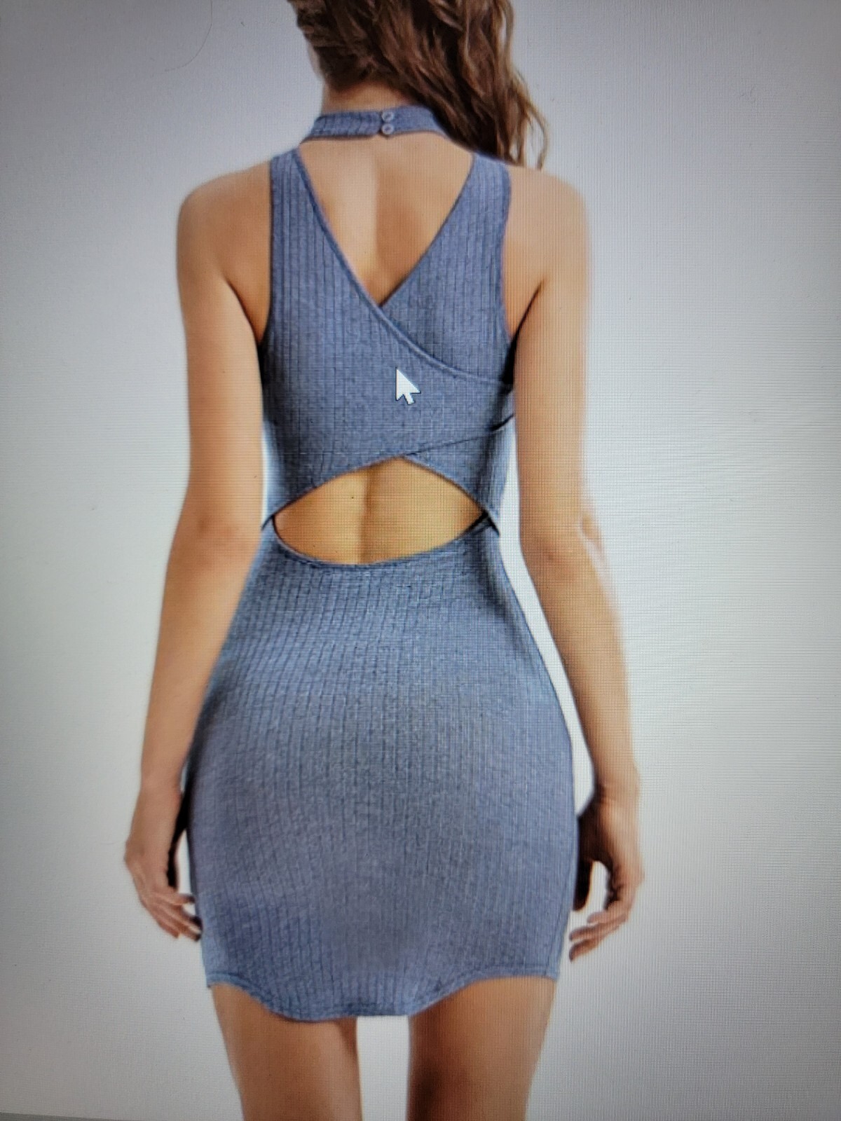 Vin Beauty Women's Medium Sleeveless Halter Bandage Mini Dress Choose Blue/Green