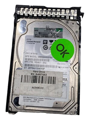 HP 2TB 765451-002 2.5'' HDD Hard Drives