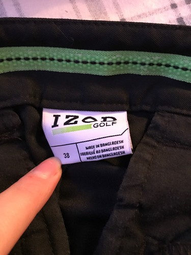 IZOD GOLF BLACK SHORTS MENS SIZE 38 NWOT