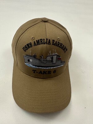 New The Corps USNS Amelia Earhart T-AKE 6  Beige Baseball Cap Hat One Size