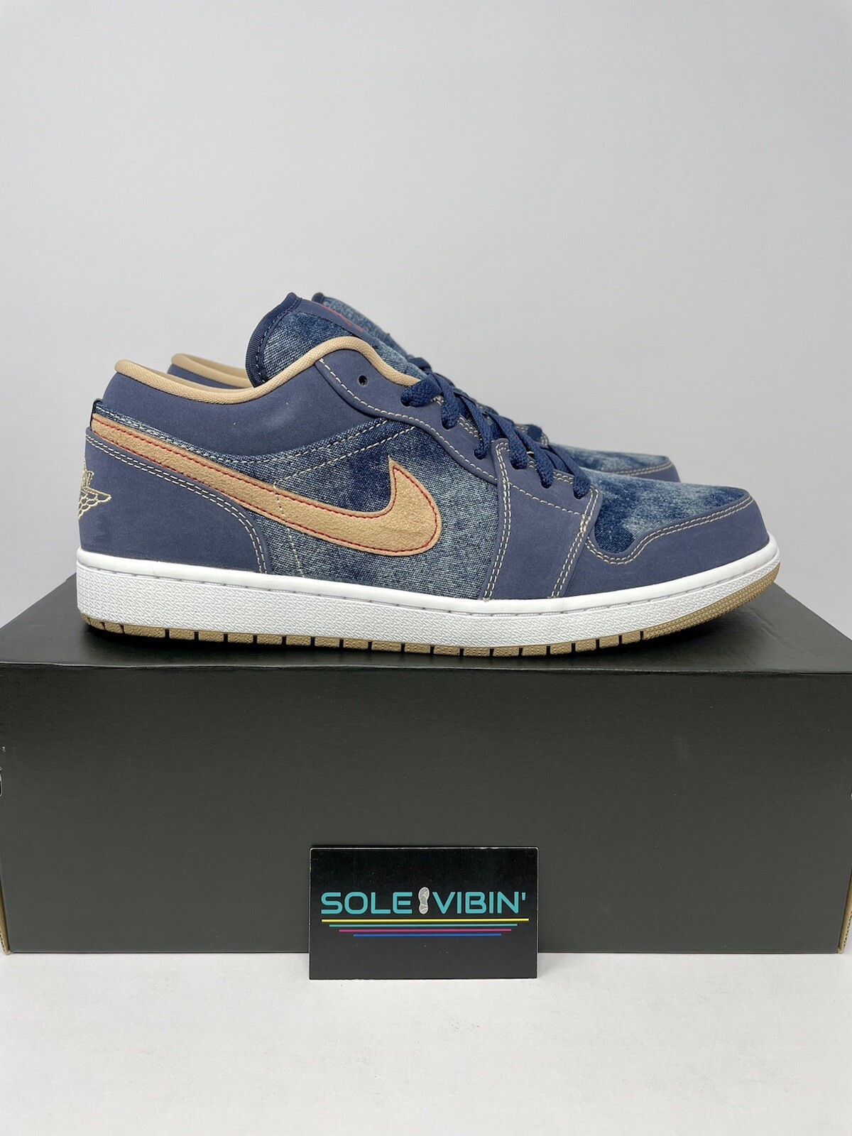 Nike Air Jordan 1 Low SE ''Denim'' Blue Hemp DH1259-400 Men's - Brand New!:  купить с доставкой из США, цена 20 635 руб - (234328196589)