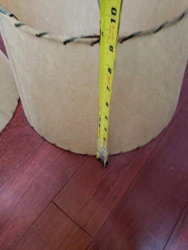 2 VTG retro atomic lamp shade 1950 60s fiberglass with stitching on edges used