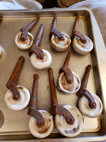 Vintage Antique CASTERS with Porcelain Wheels - Mixed Lot of 17