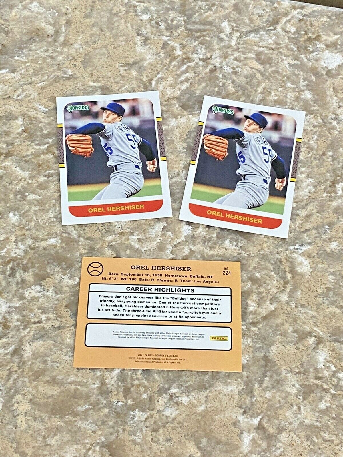 3) 2021 Panini Donruss 1987 Retro Baseball Orel Hershiser