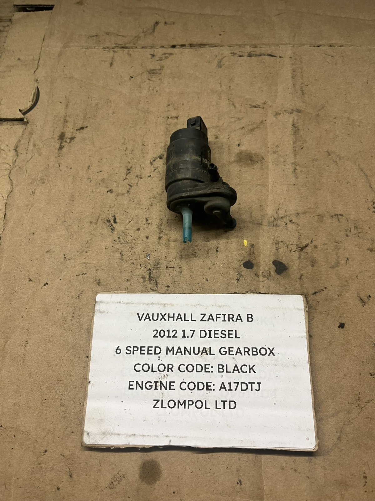 Vauxhall Zafira B 2012 1.7 Diesel Windscreen Washer Pump 13248320