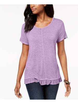 Женская футболка с коротким рукавом STYLE & COMPANY Purple Heather Размер: S