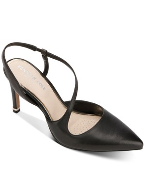 

KENNETH COLE Черные женские асимметричные кожаные туфли на шпильке Riley 85 6,5 м, Черный, KLS0018LE