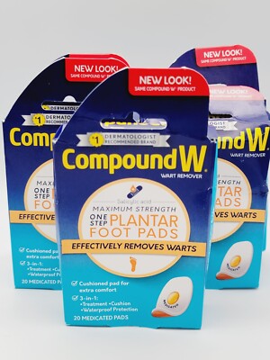 Compound W Maximum Strength One Step Plantar Wart Remover Foot Pads, 5 PK