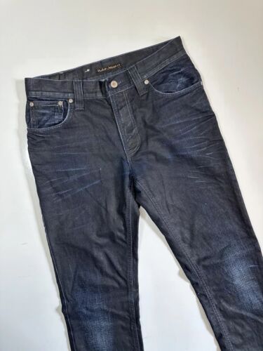 Nudie Jeans Thin Finn Black Coated Indigo Denim / Men's Size Nudie Jeans Thin Finn Black Coated Indigo Denim / Men's Size