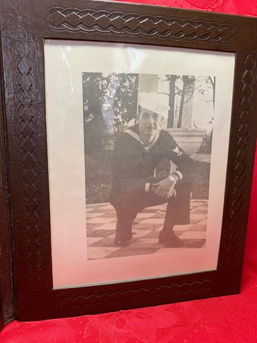 Vintage Navy Sailor Photograph In Beautifl Book Frame.!!!