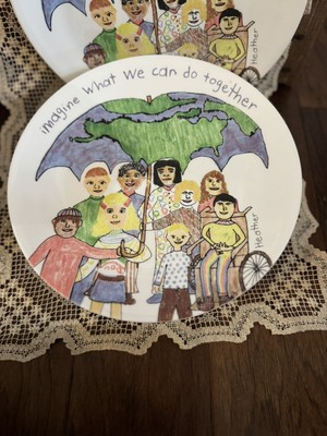 CORELLE 25th ANNIVERSARY CELEBRATION ''IMAGINE WE CAN DO TOGETHER'' 2 PLATES/BOWLS