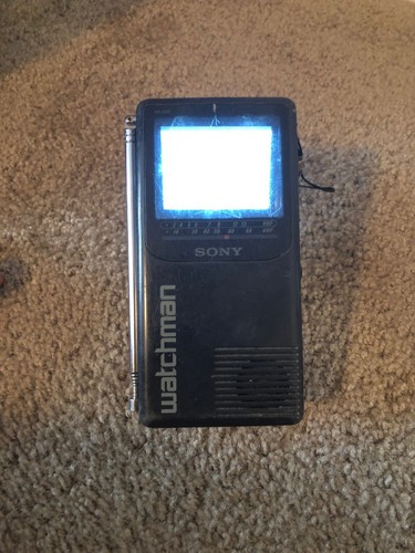 Sony Watchman Model FD-230 Flat Black & White Portable Mini Handheld TV