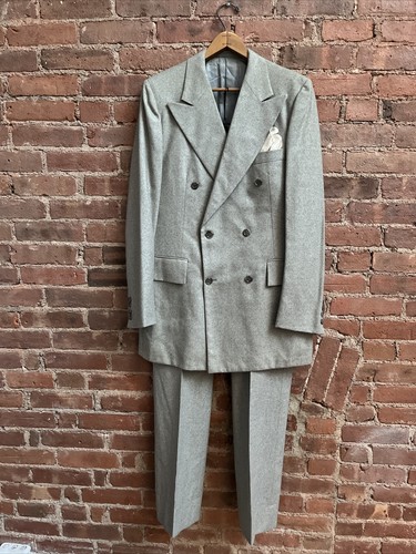 スーツ 90s 00s vintage wool double set up grey スーツ 90s 00s vintage wool double set up grey 90s 00s
