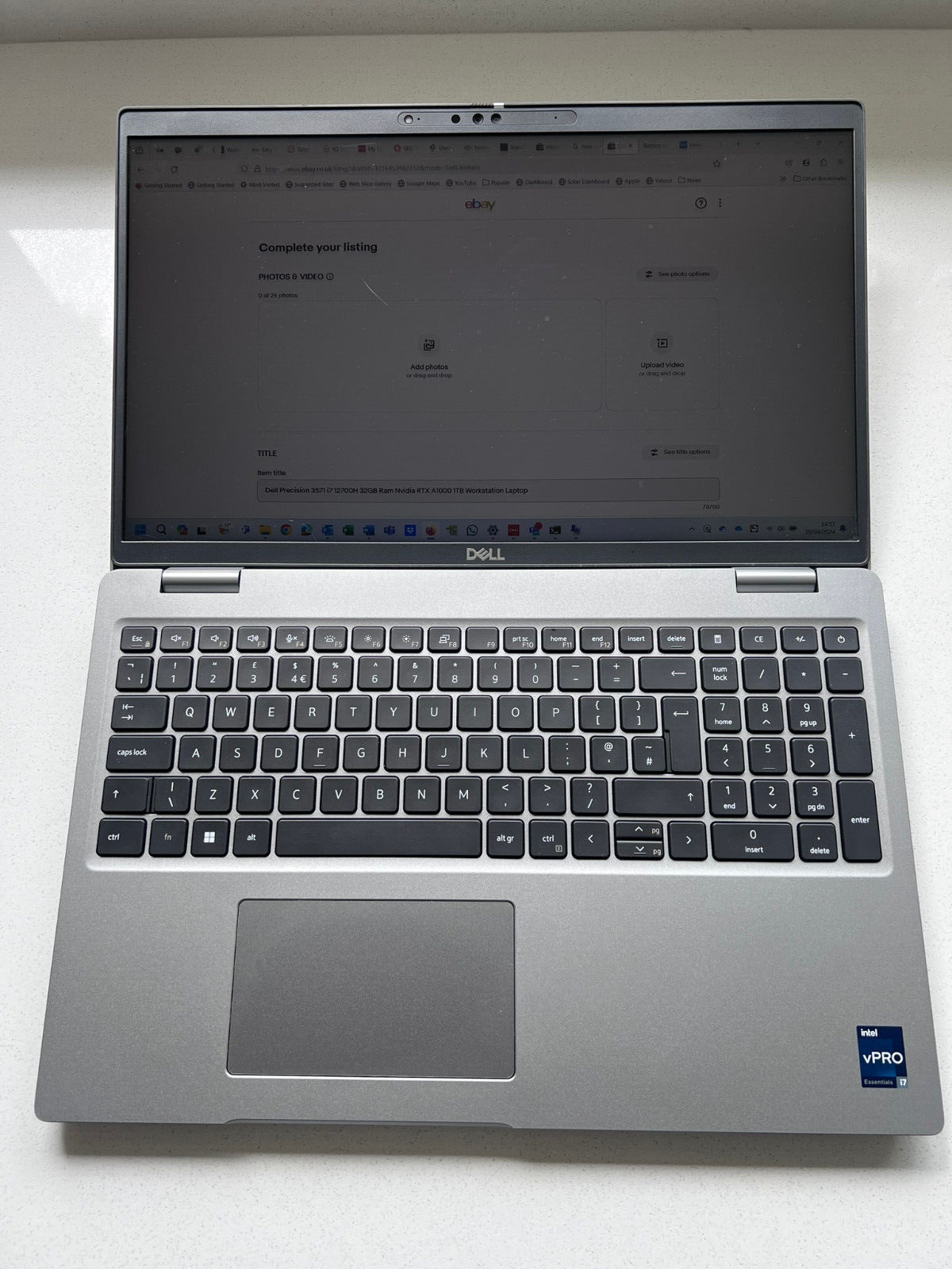 Dell Precision 3571 i7 12700H 32GB RAM 1TB Nvidia RTX A1000 Laptop