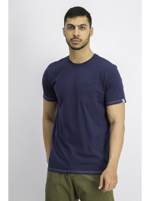 

MISTER Мужская темно-синяя футболка с коротким рукавом, Navy, MR-SLSS-01