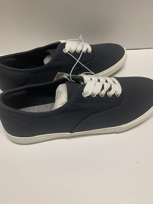 Size 9 Amazon Essentials Women's Shelly Casual Lace-Up Sneaker Navy Canvas New