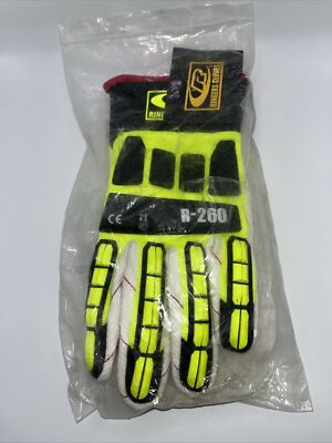 Ringers (R-260) Roughneck Lime Hi-Viz Cut Lvl-2 Gloves Pair w/ Cotton Palm - LRG