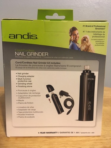 Andis 2-Speeds Cord/Cordless Animal Nail Grinder Rechargeable, NEW!