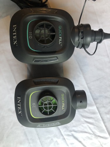 Set Of 2 INTEX Quick-Fill Portable Electric Indoor Air Pump 110-120V AC & 6c DC