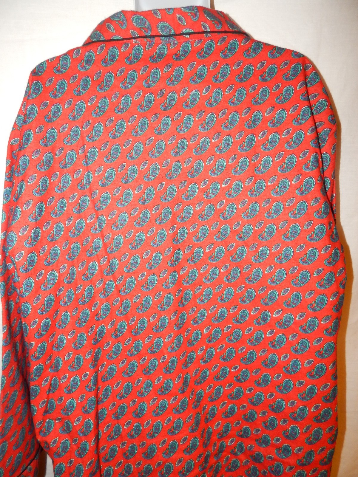 Sleep Set Coleman XL Bottoms Pants Shirt Red Green Paisley Flannel Mens M94