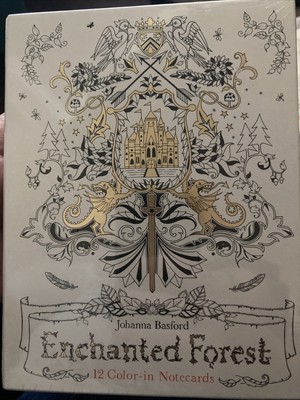 Enchanted Forest: 12 Color-In Notecards by Johanna Basford (2016, Cards,Flash...