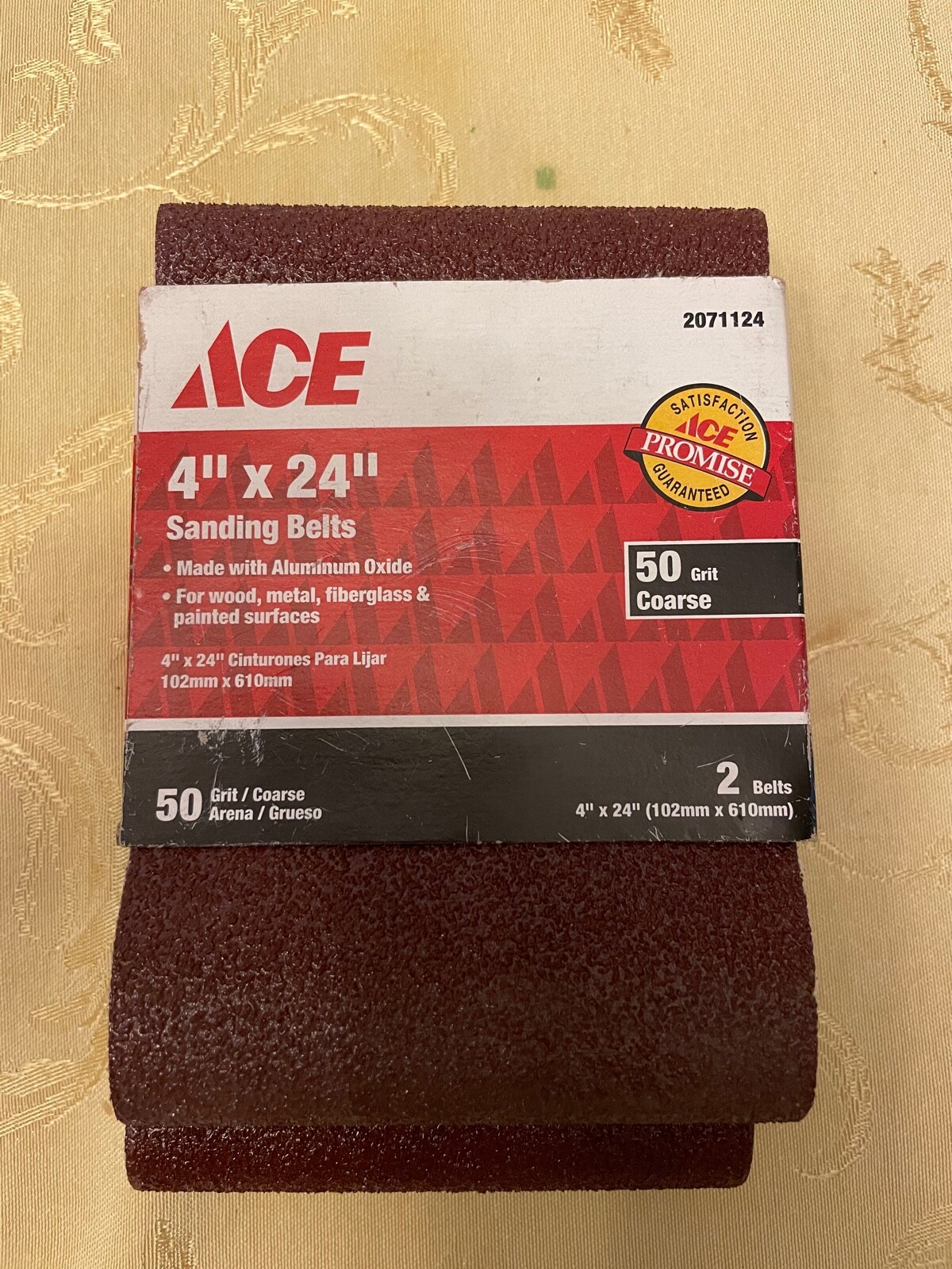 Ace 24 in. L x 4 in. W Aluminum Oxide Sanding Belt 50 Grit