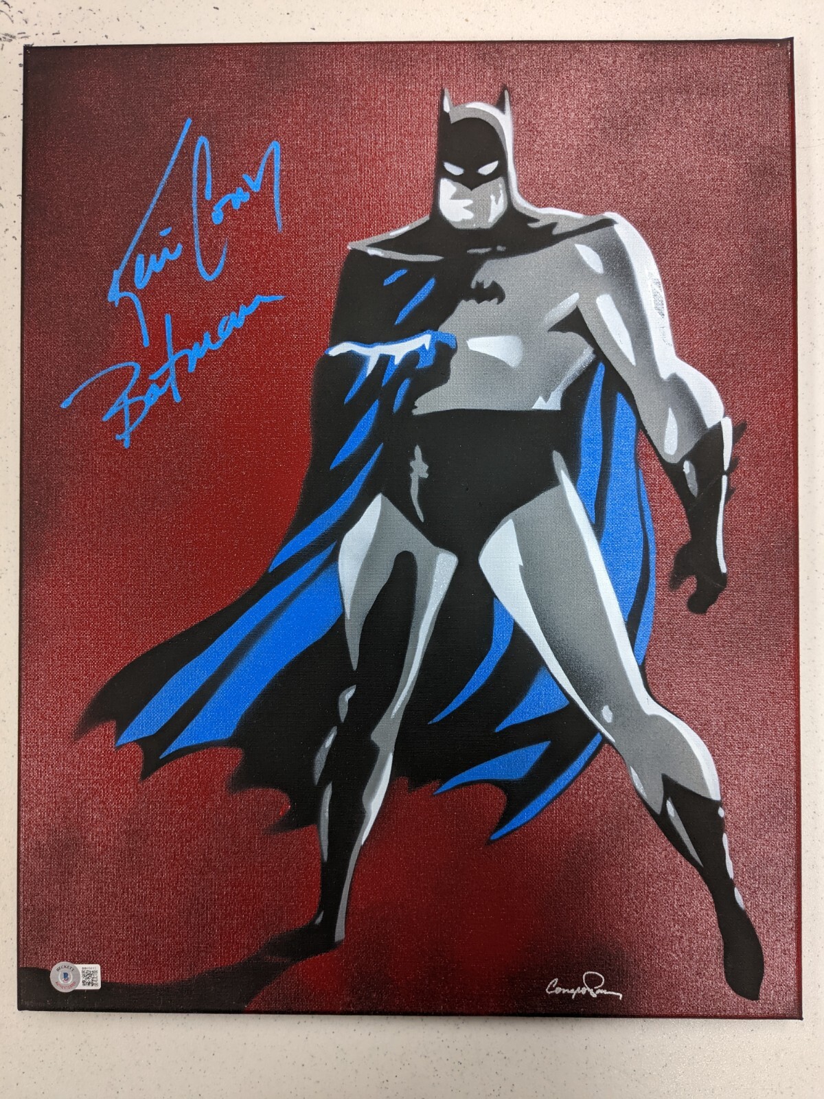 バットマン/BATMAN アニメ 吹き替え 声優 サイン 色紙 KEVIN CONROY Signed BATMAN 16x20 PAINTING Voice of Batman