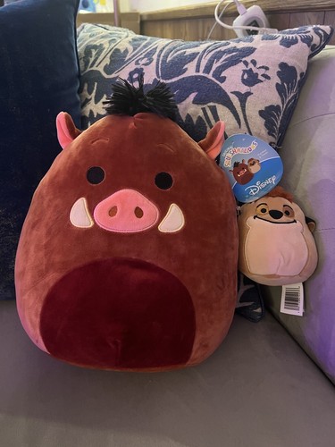 NWT SQUISHMALLOW Pumbaa 10” and Timon 4” Lion King Duo Disney Set