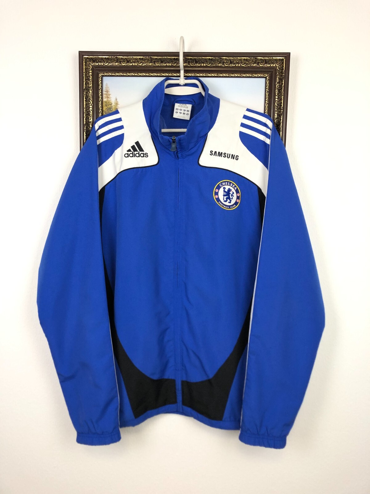 Vintage Adidas Chelsea Football Jacket Soccer Track Top Blue