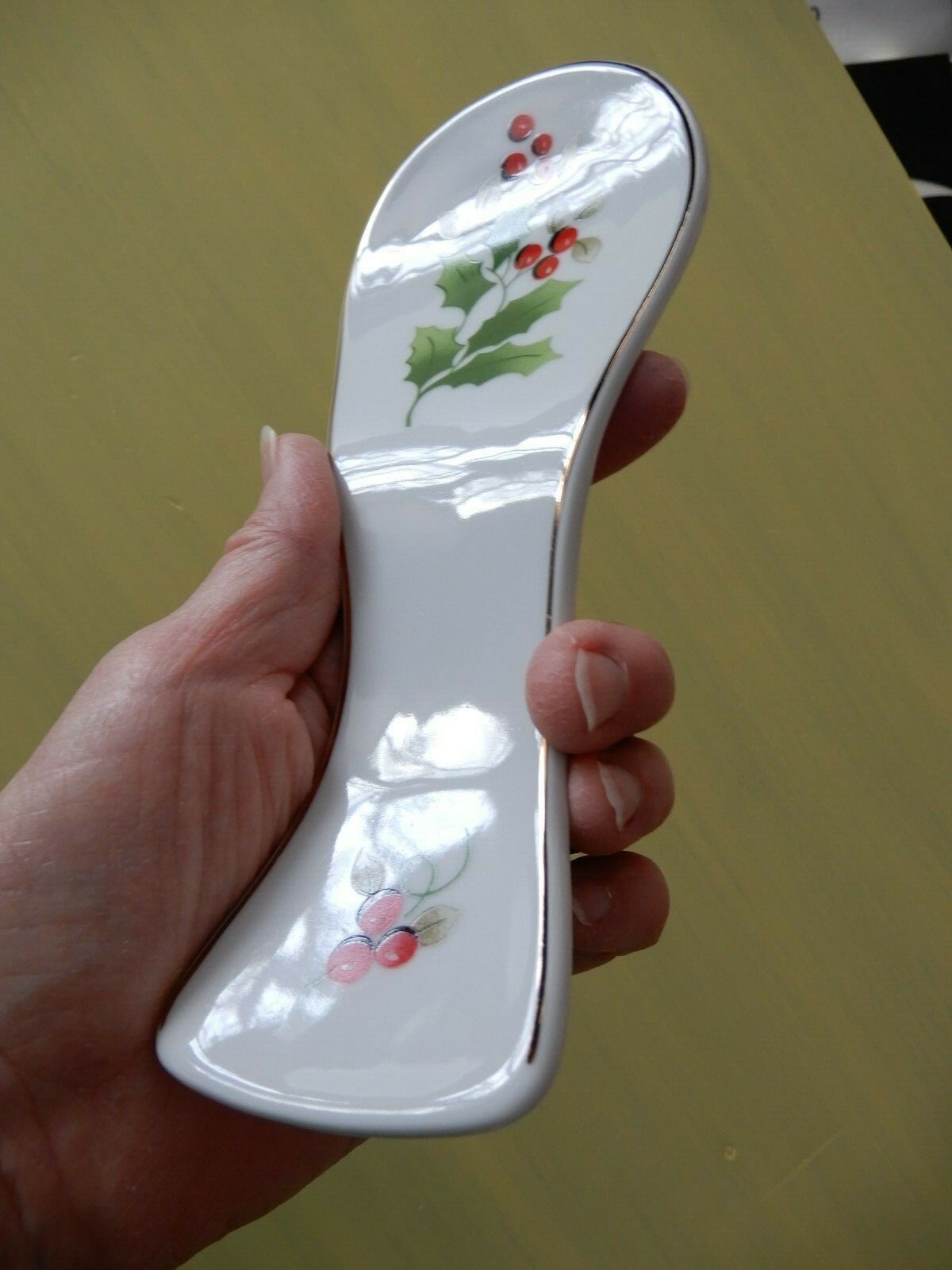 Royal Norfolk Holly Berry Spoon Holder EUC