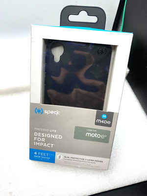 Moto E6 Case (Speck Presidio Lite) - Slim & Protective (Black) | 4ft Drop