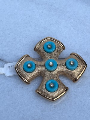 Vintage MV Vellano Maltese Cross Brooch Pendant New with tag