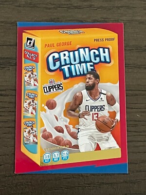 2020-21 Donruss Crunch Time Press Proof Paul George #13 Los Angeles Clippers 