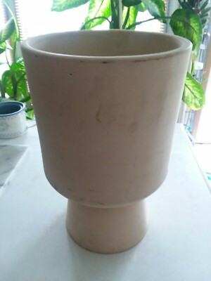 Vintage Architectural GAINEY POTTERY Model T-6 Ceramic PLANTER Mid Century Modern Rare Yellow