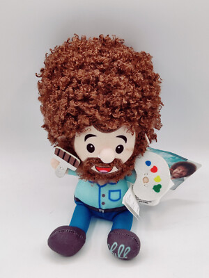 Fiesta Toys Bob Ross 9'' Stuffed Plush Doll Toy Holding Paint Brush New W/ Tag