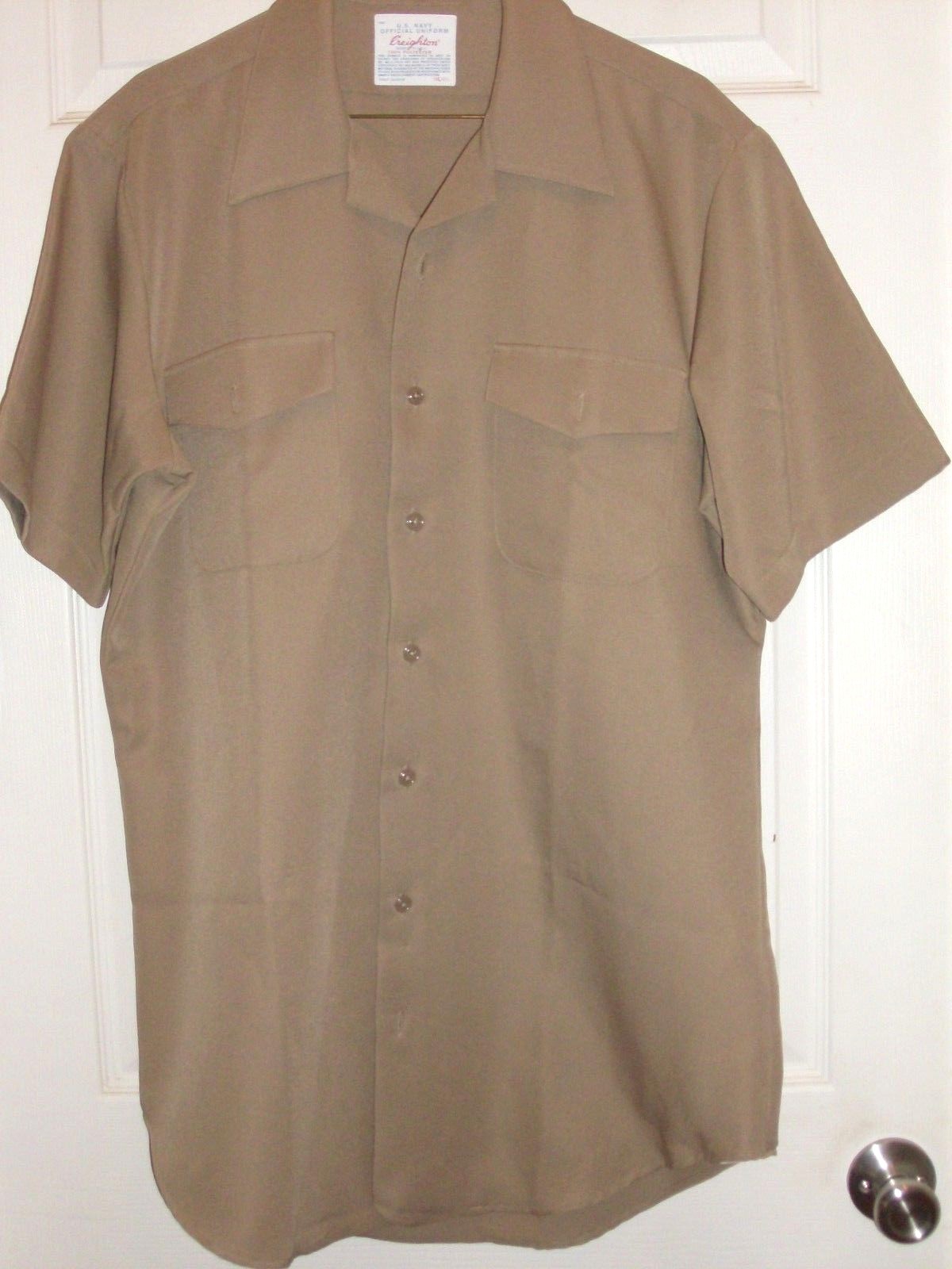 U.S.Navy Flying Cross DSCP Creighton Uniform Men's Khaki Dress & Working Shirt