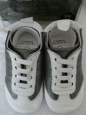 Old Soles Slate/denim Soft Leather Baby Shoes designed in Australia EU20 NIB