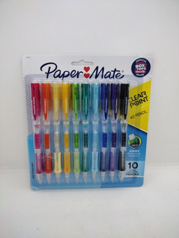 Paper Mate Clear Point Mechanical Pencil, 0.7 mm, HB (#2), Black Lead 10 PACK